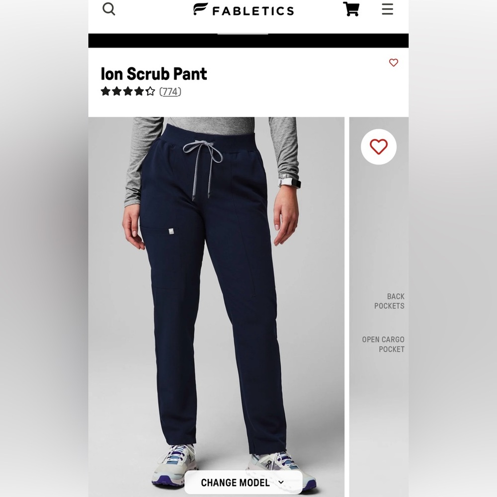 EUC, like new. Fabletics Ion scrub pant, navy blue- SIZE SMALL